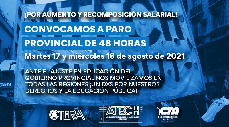 Paro provincial de 48 horas por aumento y recomposición salarial