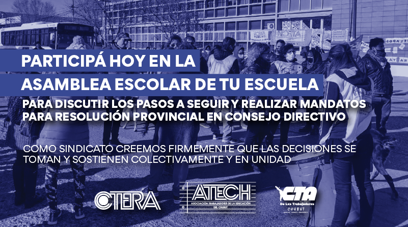 Participá hoy en la Asamblea Escolar de tu Escuela