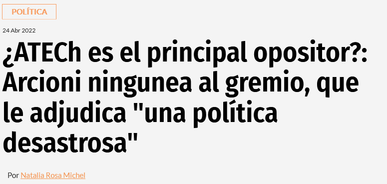 ¿ATECh es el principal opositor?: Arcioni ningunea al gremio, que le adjudica “una política desastrosa”