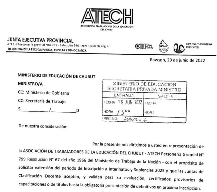 EXTENSIÓN DEL PERIODO DE INSCRIPCIÓN A INTERINATOS Y SUPLENCIAS 2023