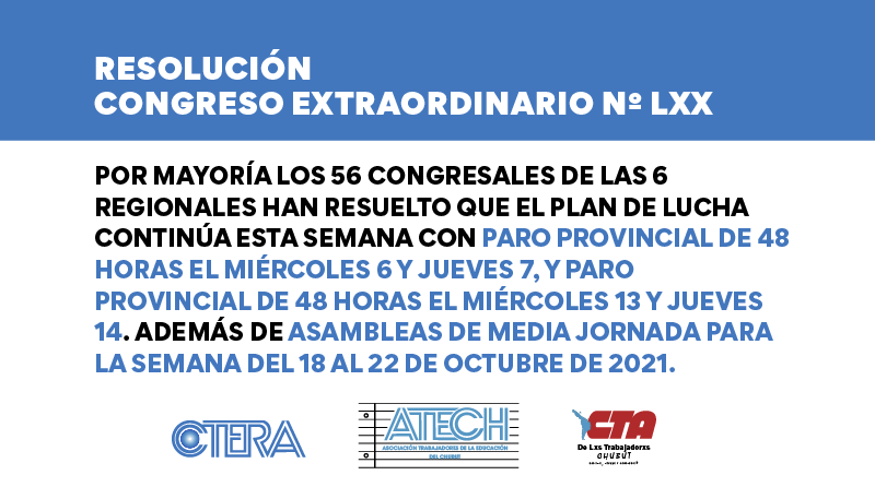 Resolución del Congreso Extraordinario N° LXX