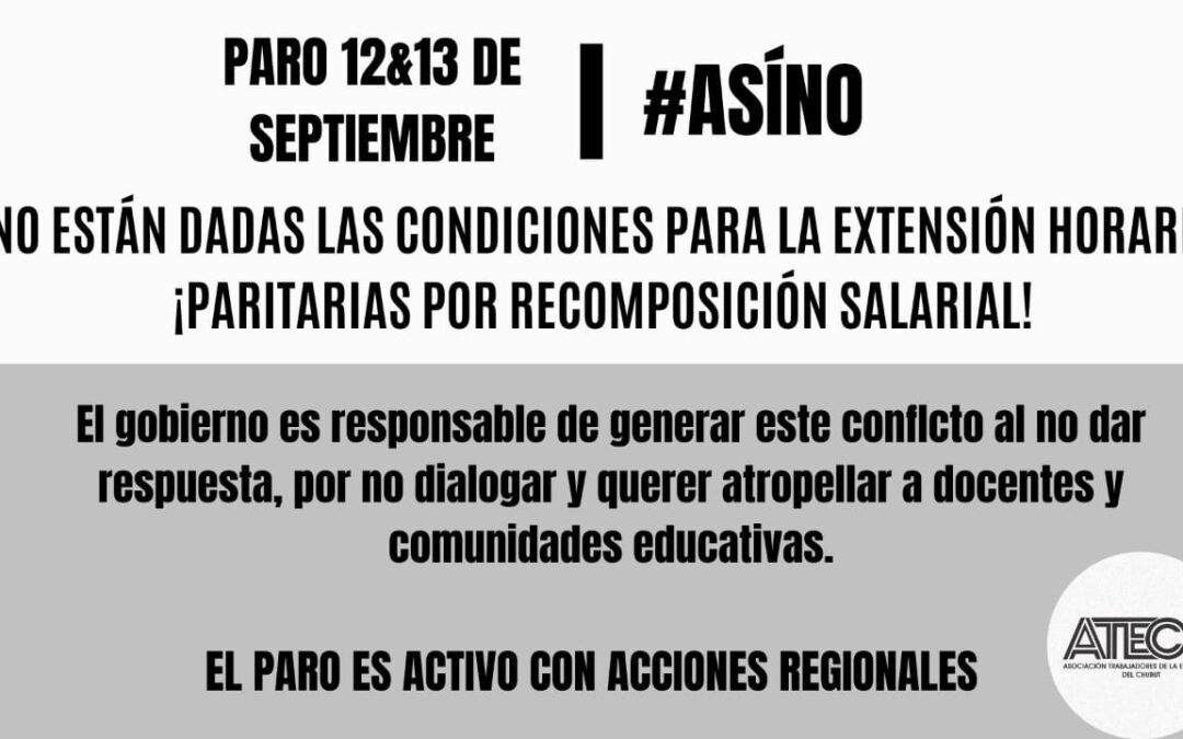 PARO 12 Y 13 DE SEPTIEMBRE – #ASÍNO !