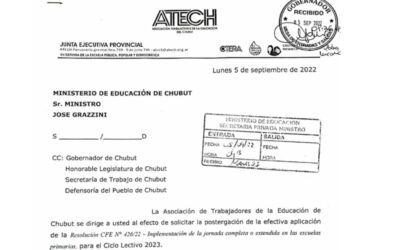 ATECH pide la postergación de la implementación de la jornada completa o extendida en las escuelas primaria