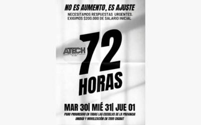 Paro de 72 horas en todas las escuelas de Chubut