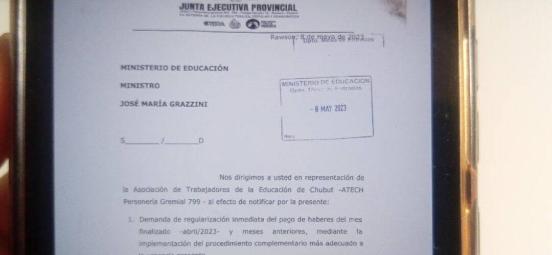 Salarios mal liquidados o no liquidados: ATECh realizó presentación al Ministerio