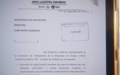 Salarios mal liquidados o no liquidados: ATECh realizó presentación al Ministerio